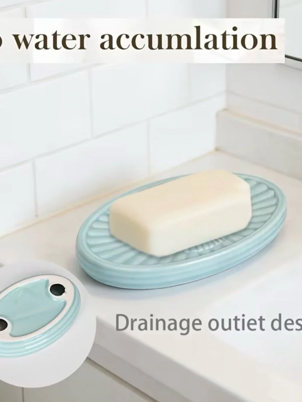 🆕 Ceramic Navy Shell 4-Piece Bath Accessory Set